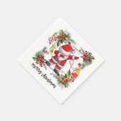 Tennis Player achter Kerstmis Servet (Hoek)