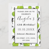 Tennis Player & Ball Birthday Party Kinder Coach F Kaart (Voorkant)