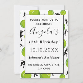 Tennis Player & Ball Birthday Party Kinder Coach F Kaart