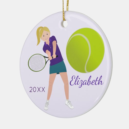 Tennis Player Blonde Keepomwille Ornament (Links)