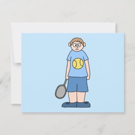 Tennis Player Boy. Kaart (Achterkant)