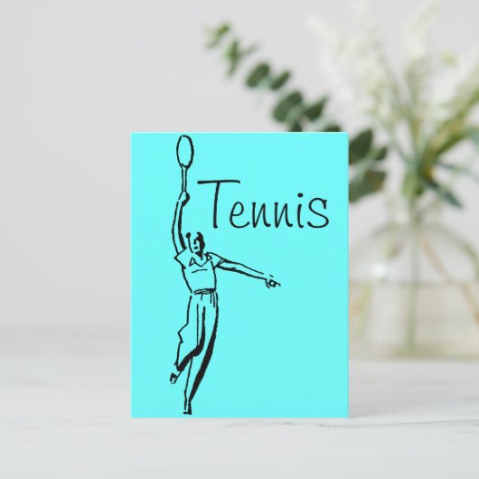 Tennis Player Briefkaart (Staand voorkant)
