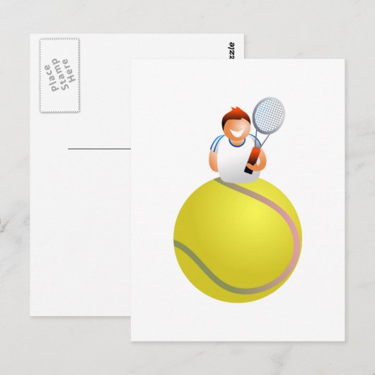 Tennis Player Briefkaart (Voorkant / Achterkant)