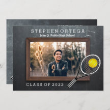 Tennis Player Chalkboard Photo Afstuderen