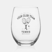 Tennis Player Club Teamnaam Gepersonaliseerd Wijnglas Zonder Voet (Voorkant)