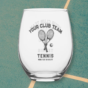Tennis Player Club Teamnaam Gepersonaliseerd Wijnglas Zonder Voet