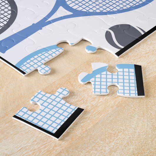 Tennis Player Coach Personeelssport Jouw naam Legpuzzel (Zijkant)