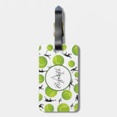 Tennis Player Coach Silhouette Name Persoonlijk Bagagelabel (Achterkant verticaal)