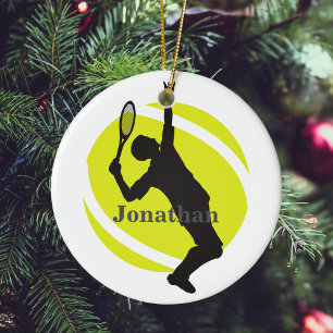 Tennis Player Coach Sport Game Athletic Gift Ball Keramisch Ornament