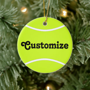 Tennis Player Custom Name/Text Kerstversier Keramisch Ornament
