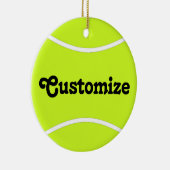 Tennis Player Custom Name/Text Kerstversier Keramisch Ornament (Rechts)