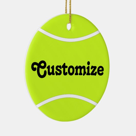 Tennis Player Custom Name/Text Kerstversier Keramisch Ornament (Rechts)
