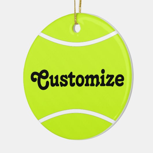 Tennis Player Custom Name/Text Kerstversier Keramisch Ornament (Links)