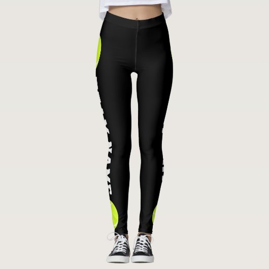 Tennis Player Custom Team Name of Text Sports Leggings (Voorkant)