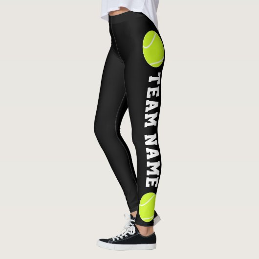 Tennis Player Custom Team Name of Text Sports Leggings (Links)