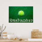 Tennis Player Custom Text Spinning Tennis Ball Poster (Keuken)