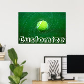 Tennis Player Custom Text Spinning Tennis Ball Poster (Thuiskantoor)