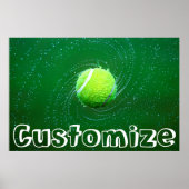 Tennis Player Custom Text Spinning Tennis Ball Poster (Voorkant)