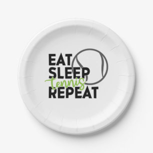 Tennis Player Eat Sleep Tennis Repeat Papieren Bordje