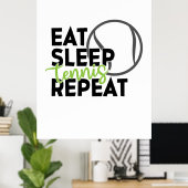 Tennis Player | Eat Sleep Tennis Repeat Poster (Thuiskantoor)