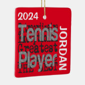 Tennis Player Extraordinaire CUSTOM Keramisch Ornament (Rechts)