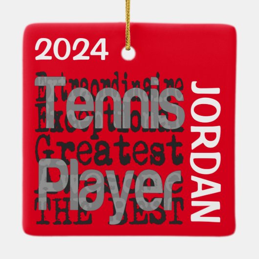 Tennis Player Extraordinaire CUSTOM Keramisch Ornament (Achterkant)
