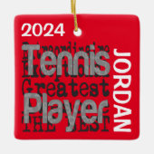 Tennis Player Extraordinaire CUSTOM Keramisch Ornament (Voorkant)