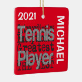 Tennis Player Extraordinaire CUSTOM Keramisch Ornament (Rechts)