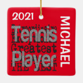 Tennis Player Extraordinaire CUSTOM Keramisch Ornament (Achterkant)