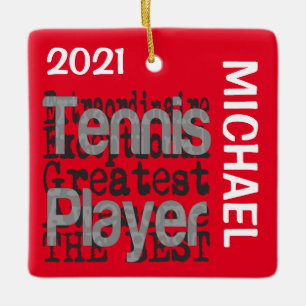Tennis Player Extraordinaire CUSTOM Keramisch Ornament