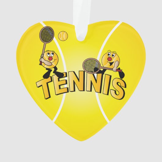 Tennis Player Fun Cartoon | DIY-naam Ornament (achterkant)