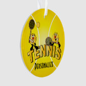 Tennis Player Fun Cartoon Ornament (voorkant)