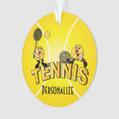 Tennis Player Fun Cartoon Ornament (voorkant)