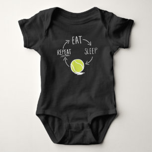 Tennis Player Gift Idea Tennis Quote Eat Sleep Romper