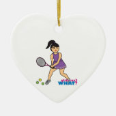 Tennis Player Girl - Middelgroot Keramisch Ornament (Voorkant)