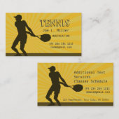 Tennis Player Instructor Sports Fitness Trainer Visitekaartje (Voorkant / Achterkant)