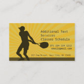 Tennis Player Instructor Sports Fitness Trainer Visitekaartje (Achterkant)