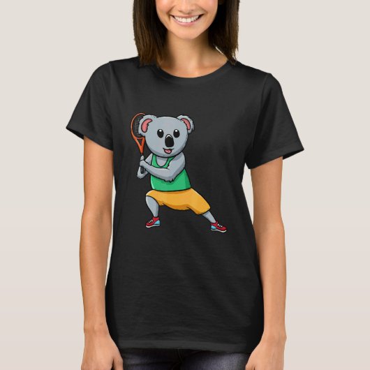 Tennis Player Koala Bear Tennis Coach Racket Game T-shirt (Voorkant)