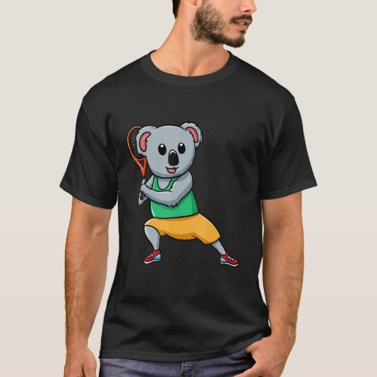 Tennis Player Koala Bear Tennis Coach Racket Game T-shirt (Voorkant)