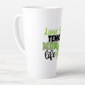 Tennis Player | Levensduur van Tennis-mam Latte Mok (Linkerhoek)