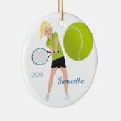 Tennis Player Light Blonde Keepomwille Ornament (Rechts)