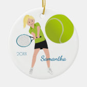 Tennis Player Light Blonde Keepomwille Ornament (Voorkant)
