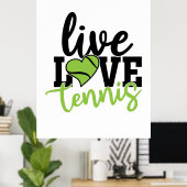 Tennis Player | Live Love Tennis Poster (Thuiskantoor)
