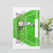 Tennis Player, mannelijk - persoonlijke Cartoon Briefpapier (Staand voorkant)