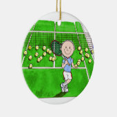 Tennis Player, mannelijk - persoonlijke Cartoon Keramisch Ornament (Rechts)