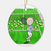 Tennis Player, mannelijk - persoonlijke Cartoon Keramisch Ornament (Links)