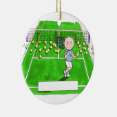 Tennis Player, mannelijk - persoonlijke Cartoon Keramisch Ornament (Rechts)