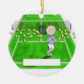 Tennis Player, mannelijk - persoonlijke Cartoon Keramisch Ornament (Voorkant)