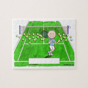 Tennis Player, mannelijk - persoonlijke Cartoon Legpuzzel