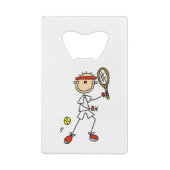 Tennis Player mannenkruis Creditkaart Flessenopener (Achterkant)